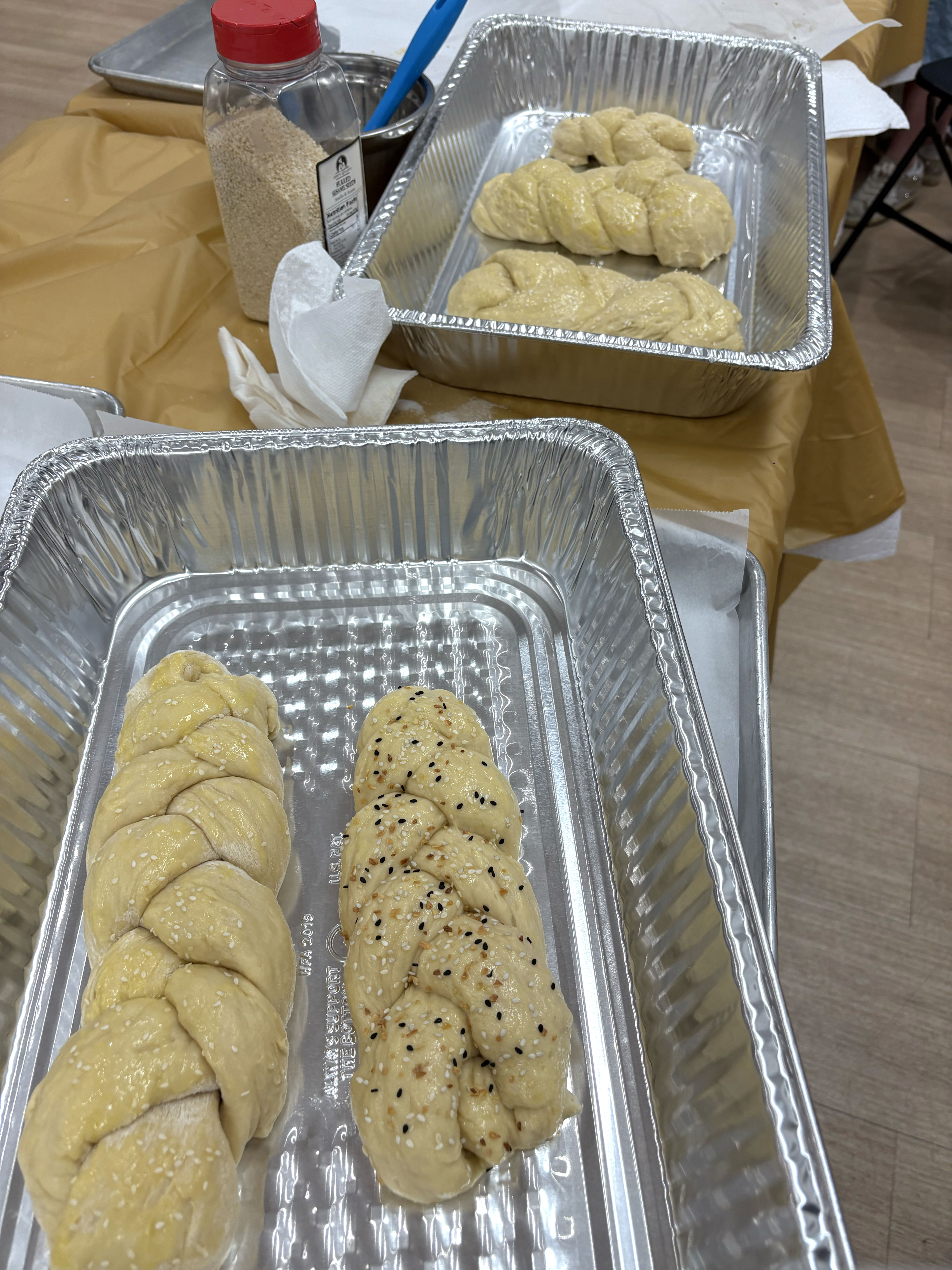 Photo shows the Chalah ready to go into the oven