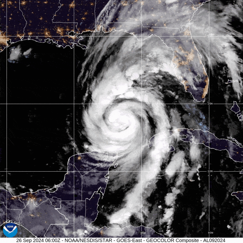 Hurricane Helene satellite imagery