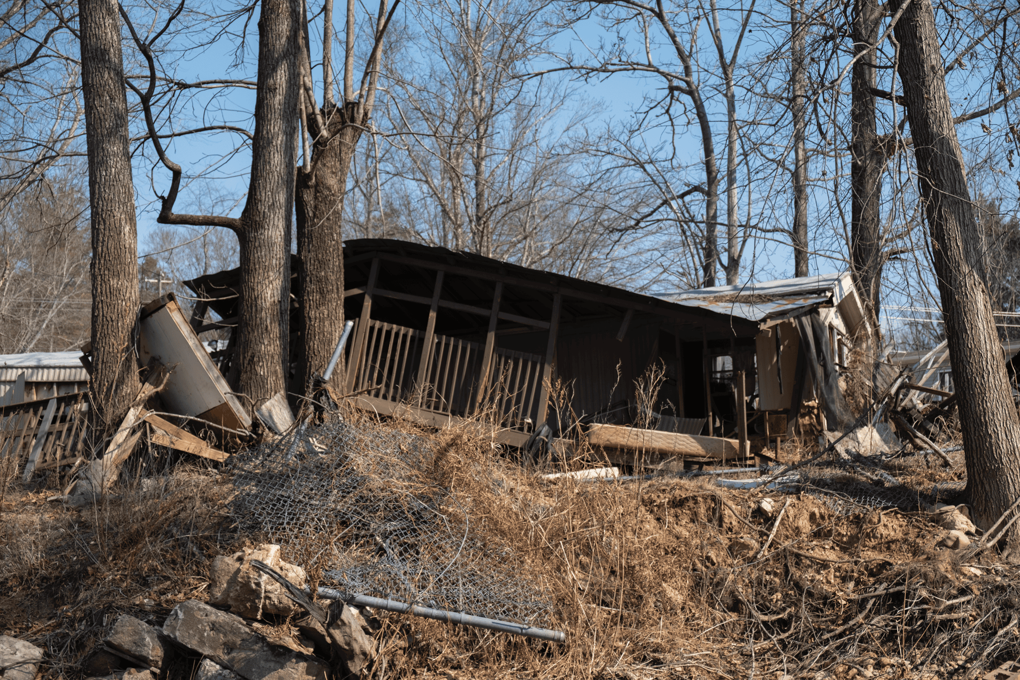 Riverside home in Swannanoa warped by flooding